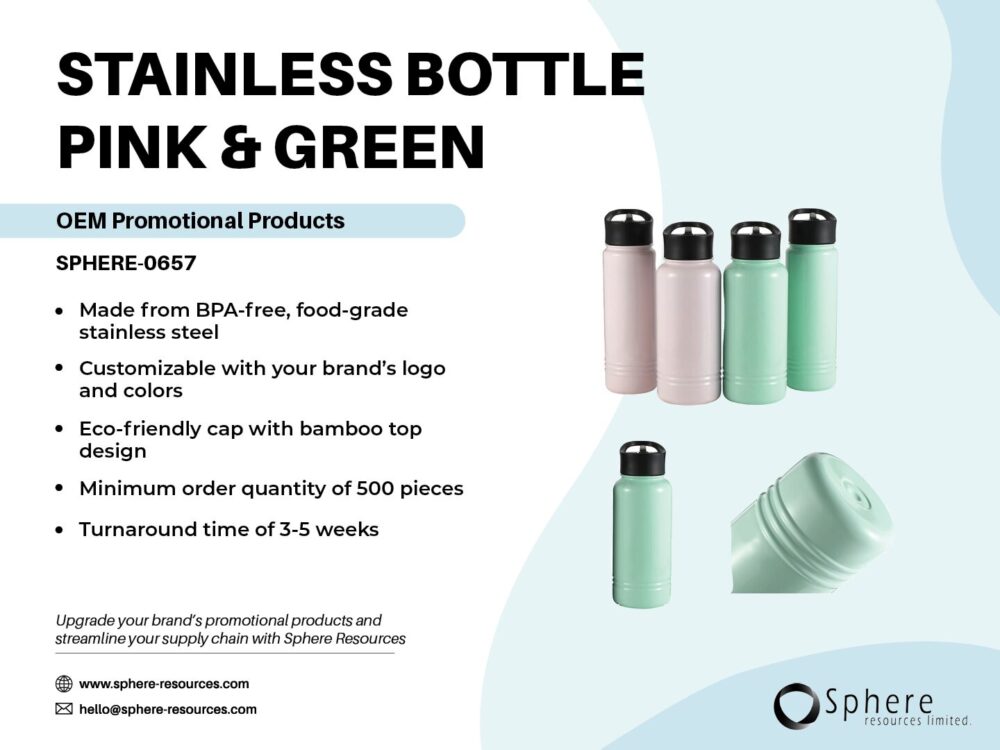 STAINLESS BOTTLE PINK & GREEN Social Graphic