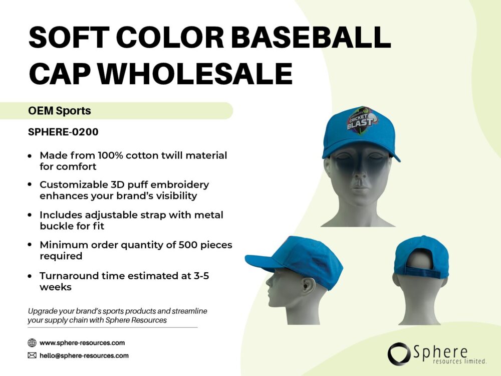 SOFT COLOR BASEBALL CAP WHOLESALE