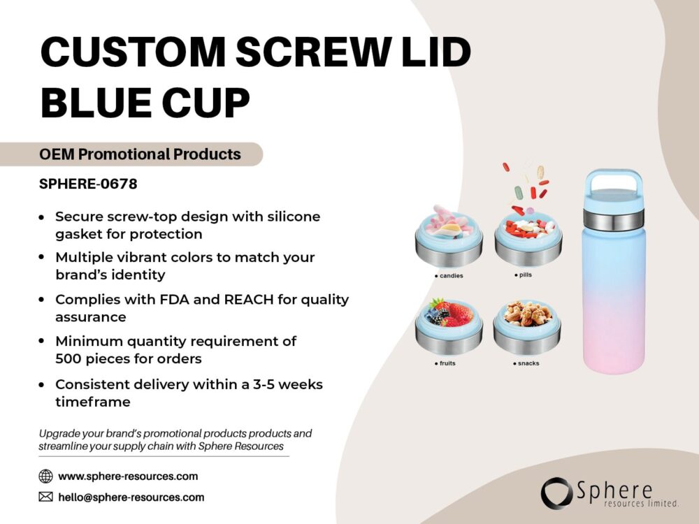 CUSTOM SCREW LID BLUE CUP Social Graphic
