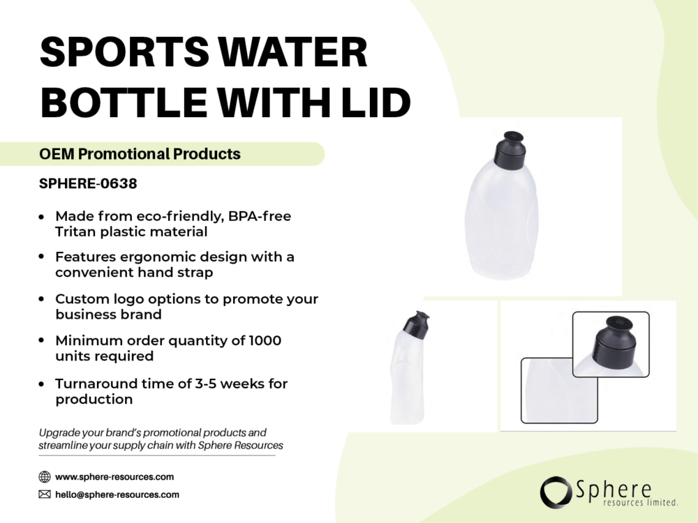 SPORTS WATER BOTTLE WITH LID SOCIAL GRAPHICS