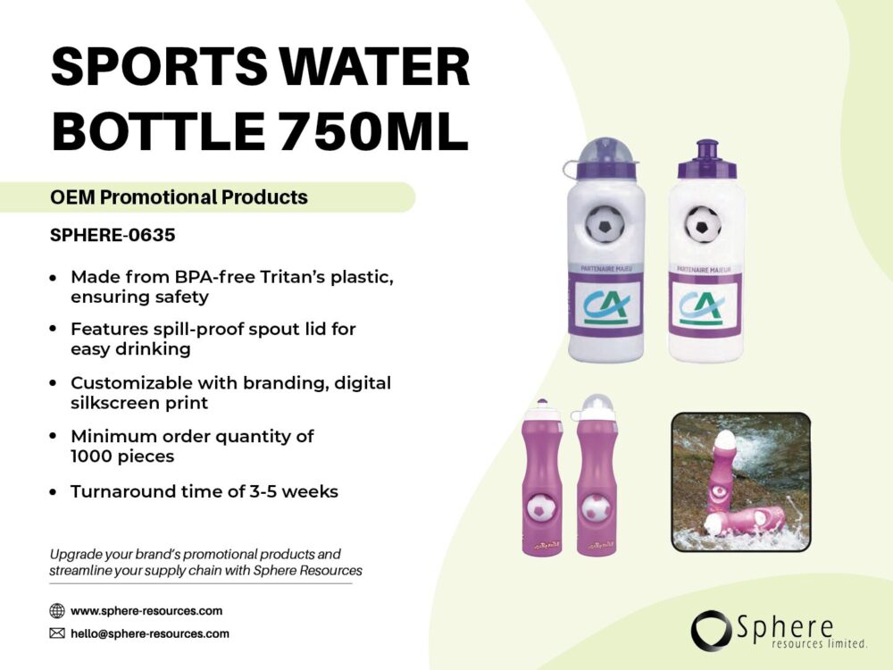 SPORTS WATER BOTTLE 750ML SOCIAL GRAPHICS