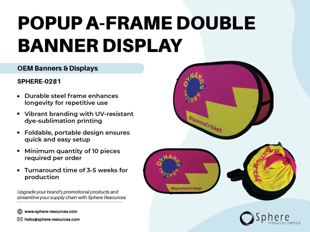 POPUP A-FRAME DOUBLE BANNER DISPLAY SOCIAL GRAPHIC