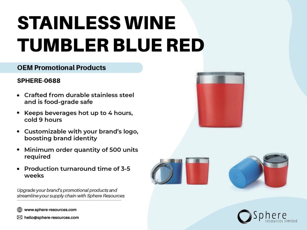 STAINLESS WINE TUMBLER BLUE RED Social Graphic