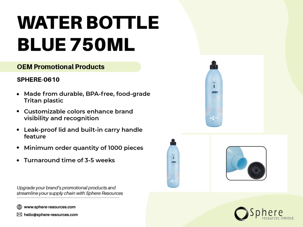 WATER BOTTLE BLUE 750ML SOCIAL GRAPHICS