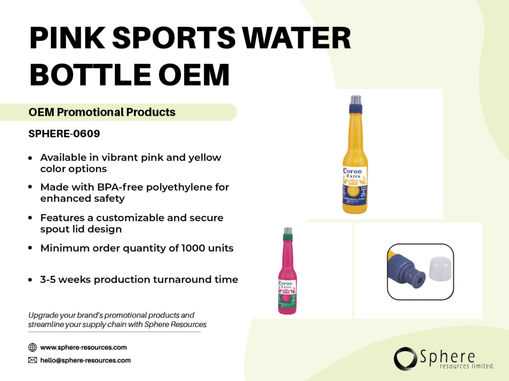 PINK SPORTS WATER BOTTLE OEM SOCIAL GRAPHICS