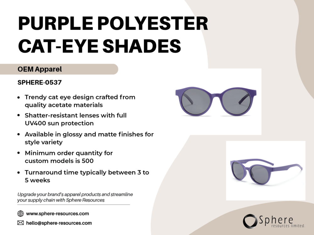PURPLE POLYESTER CAT-EYE SHADESPURPLE POLYESTER CAT-EYE SHADES