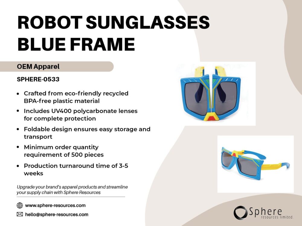 ROBOT SUNGLASSES BLUE FRAME SOCIAL GRAPHIC