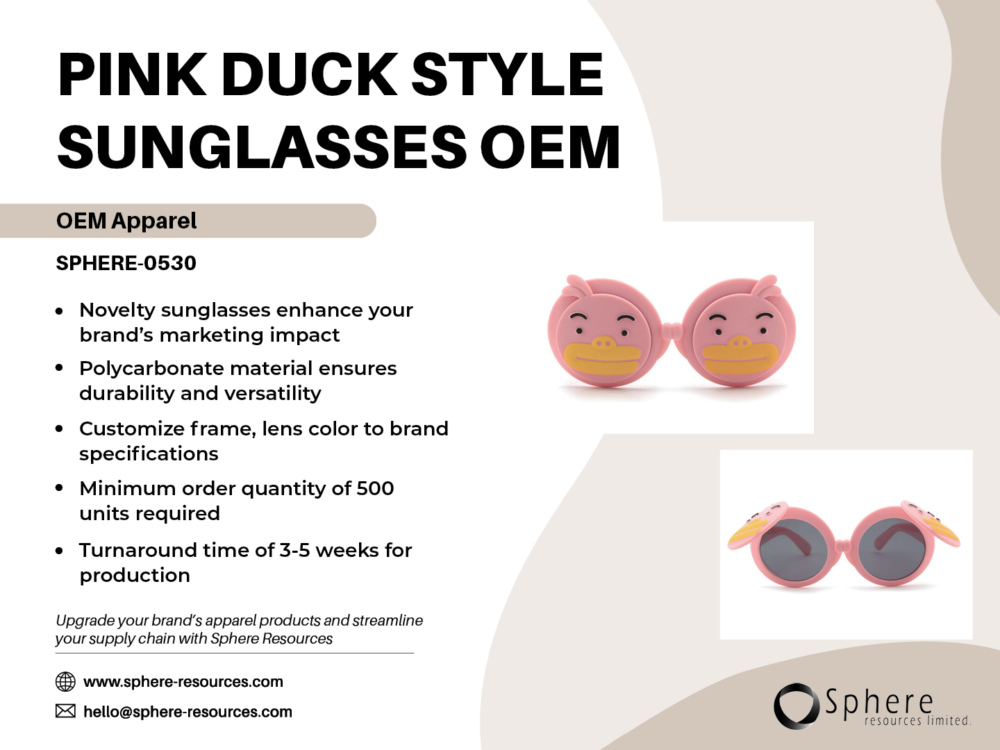 PINK DUCK STYLE SUNGLASSES OEM SOCIAL GRAPHIC