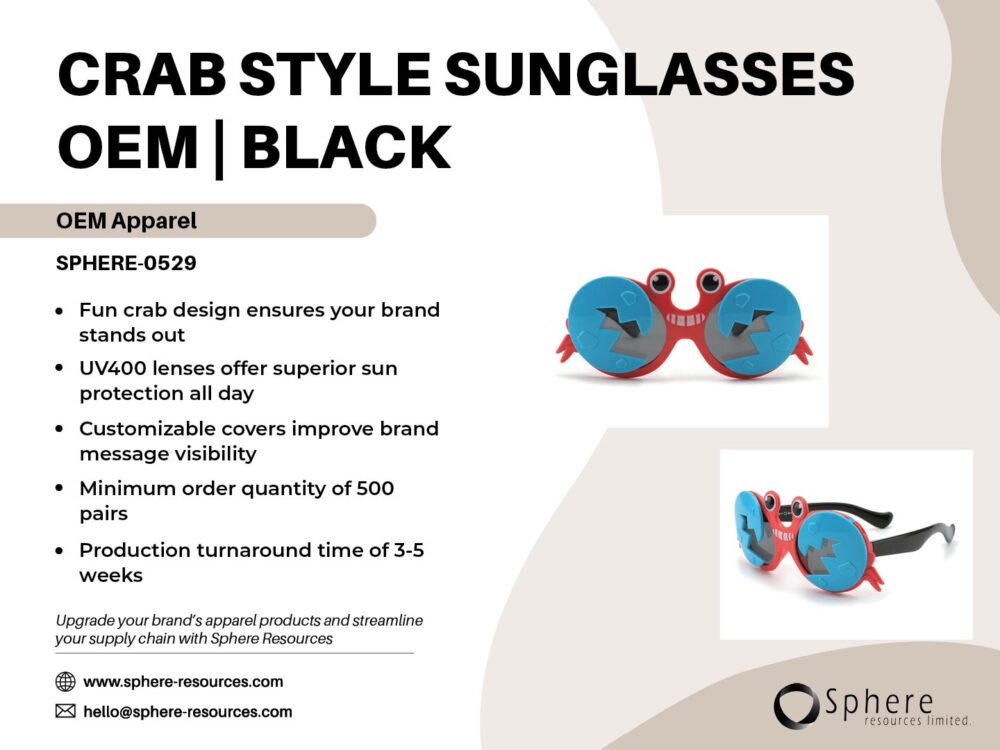 CRAB STYLE SUNGLASSES OEM I BLACK SOCIAL GRAPHIC
