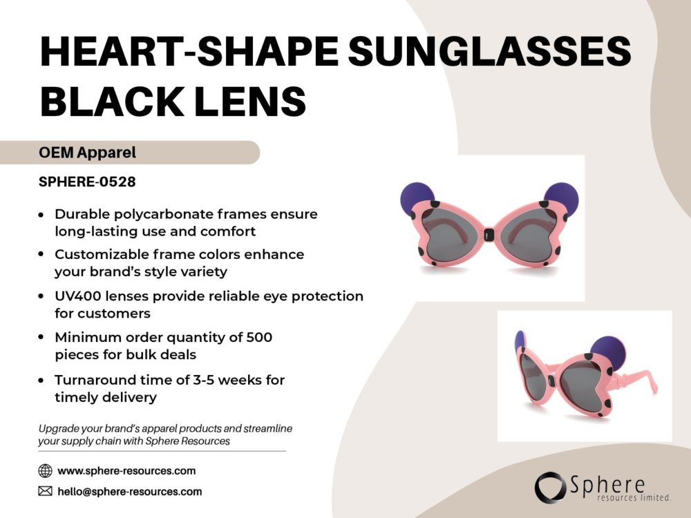 HEART-SHAPE SUNGLASSES BLACK LENS SOCIAL GRAPHIC