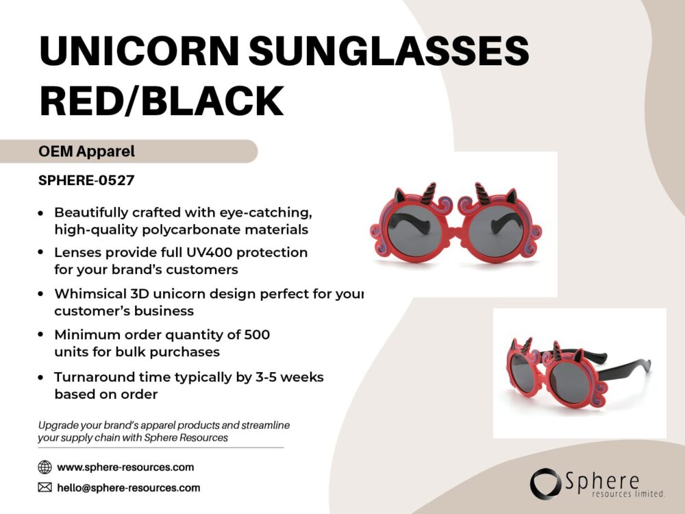 UNICORN SUNGLASSES RED BLACK SOCIAL GRAPHIC