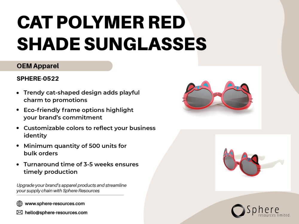 CAT POLYMER RED SHADE SUNGLASSES SOCIAL GRAPHIC