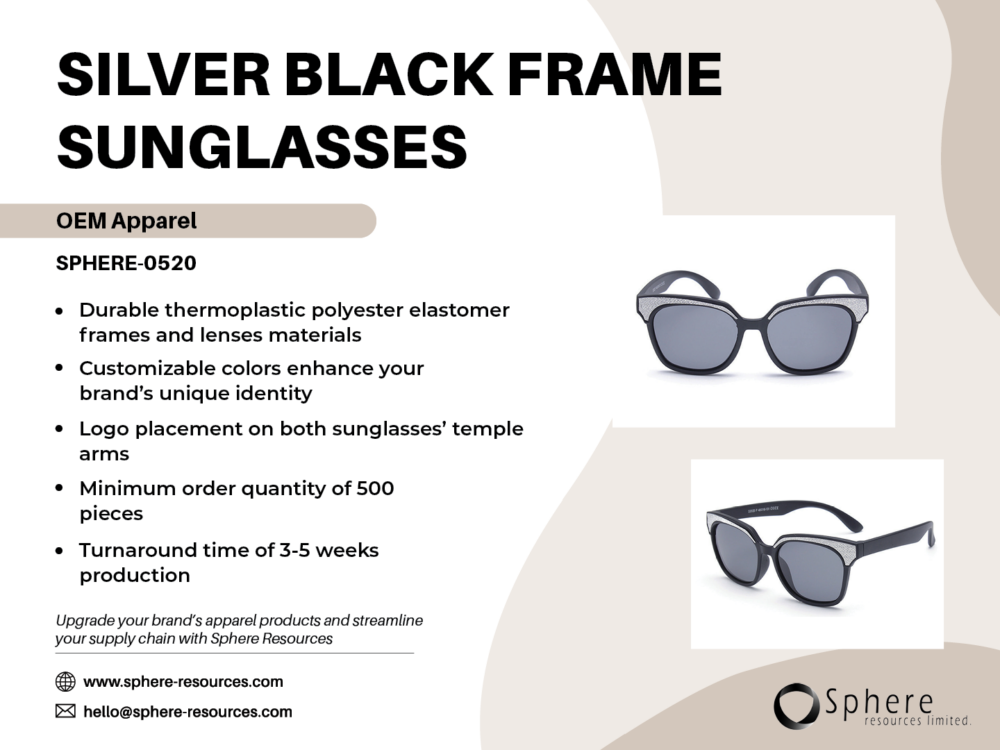 SILVER BLACK FRAME SUNGLASSES SOCIAL GRAPHIC