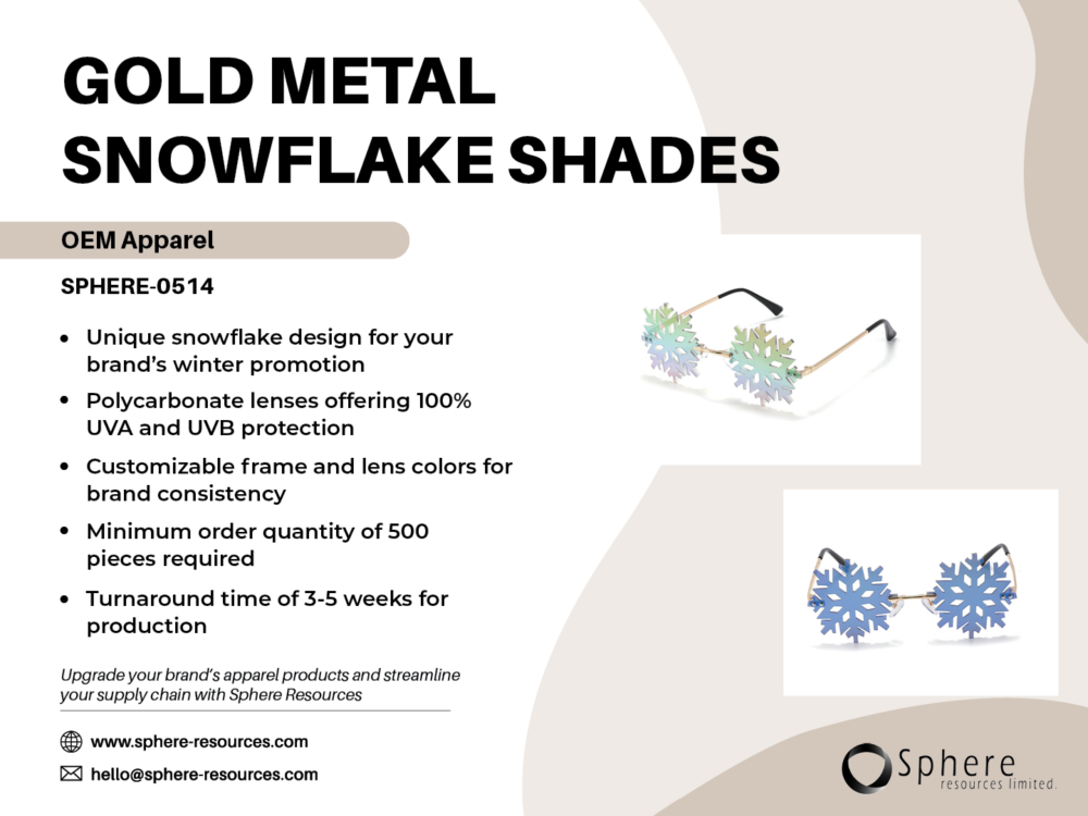 GOLD METAL SNOWFLAKE SHADES SOCIAL GRAPHIC