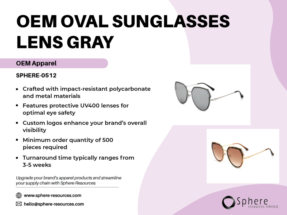 OEM OVAL SUNGLASSES LENS GRAY SOCIAL GRAPHIC
