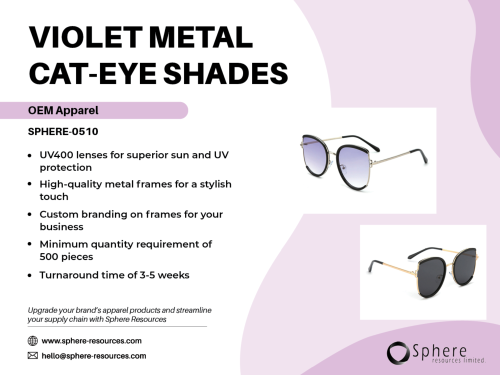 VIOLET METAL CAT-EYE SHADES SOCIAL GRAPHIC