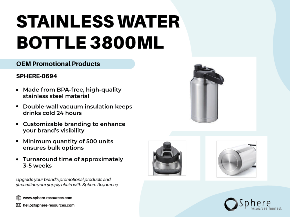 STAINLESS WATER BOTTLE 3800ML Social Graphic