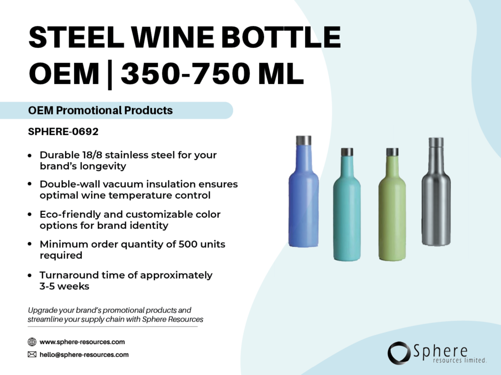 STEEL WINE BOTTLE OEM | 350-750 ML Social Graphic