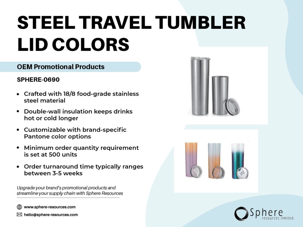 STEEL TRAVEL TUMBLER LID COLORS Social Graphic