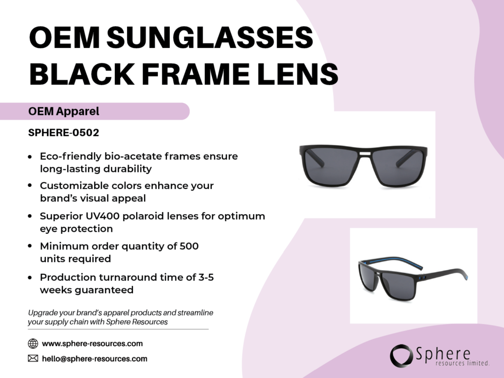 OEM SUNGLASSES BLACK FRAME LENS SOCIAL GRAPHIC