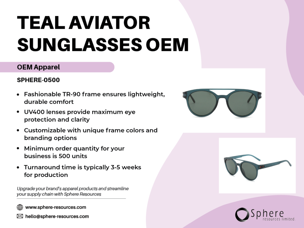 TEAL AVIATOR SUNGLASSES OEM SOCIAL GRAPHIC