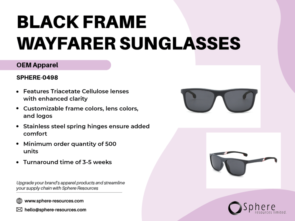 BLACK FRAME WAYFARER SUNGLASSES SOCIAL GRAPHIC