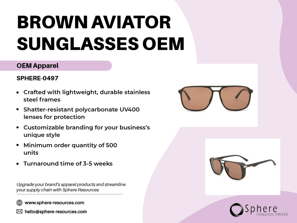 BROWN AVIATOR SUNGLASSES 0EM SOCIAL GRAPHIC