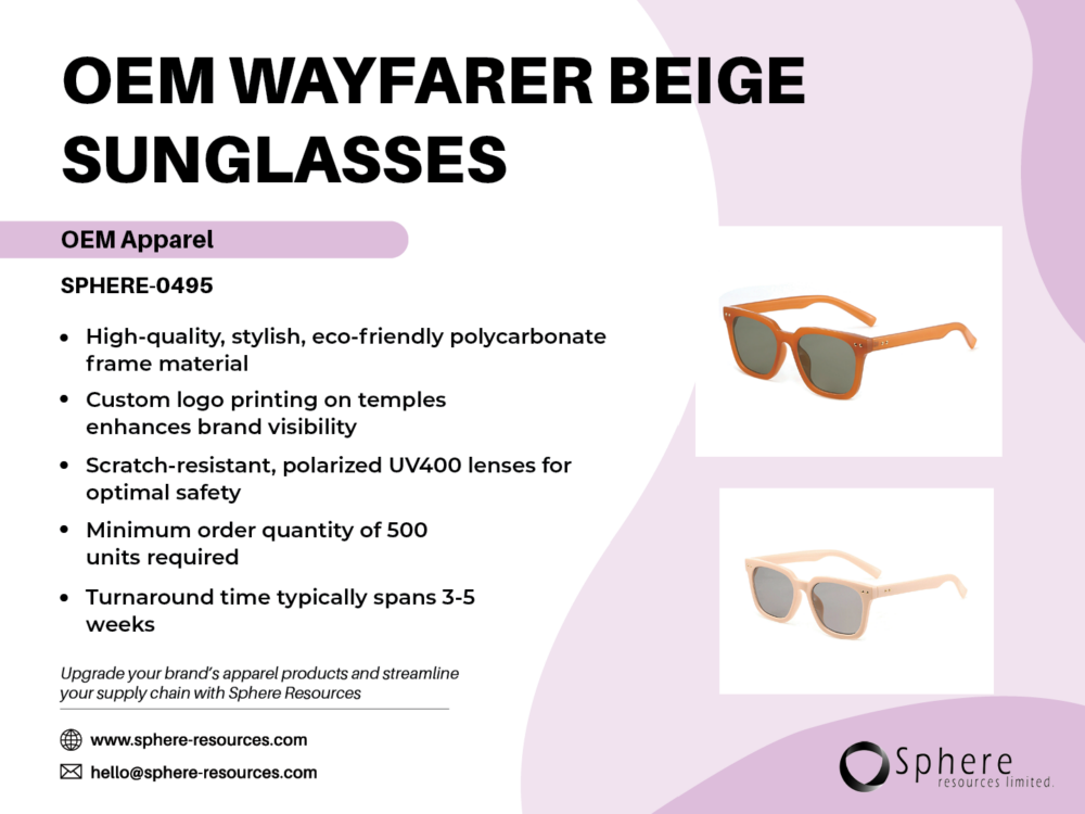 OEM WAYFARER BEIGE SUNGLASSES SOCIAL GRAPHIC
