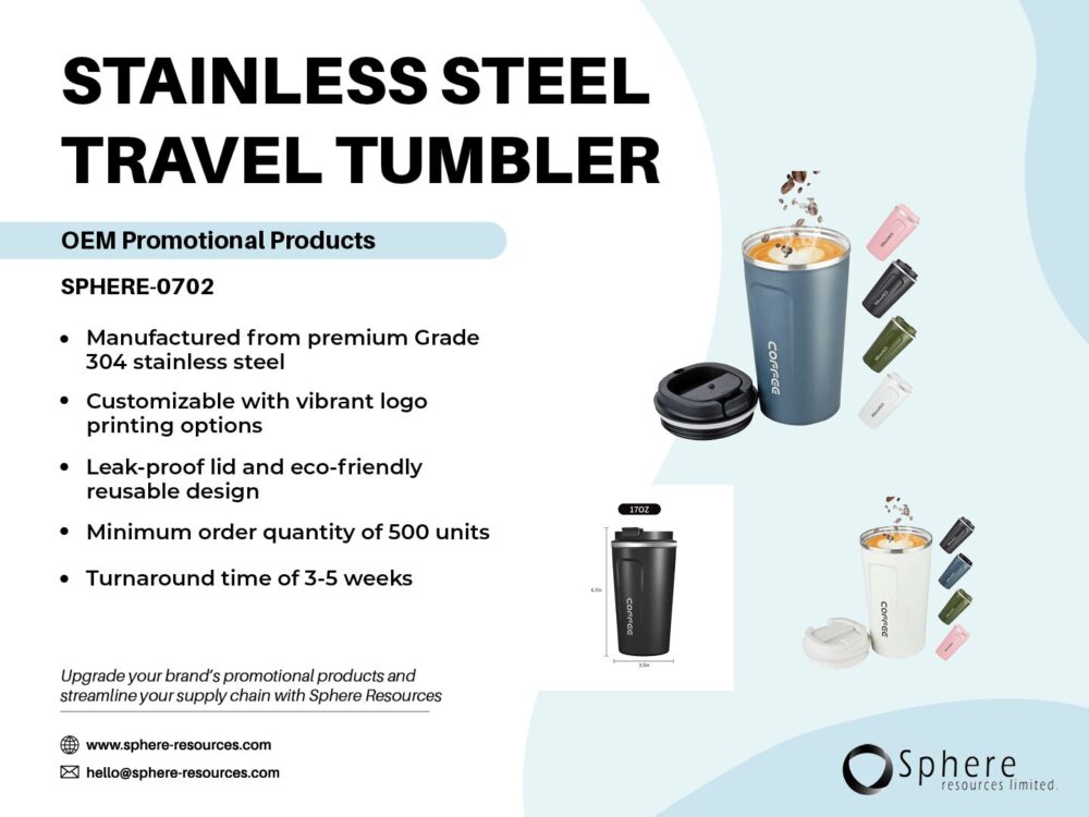 STAINLESS STEEL TRAVEL TUMBLER Social Graphic