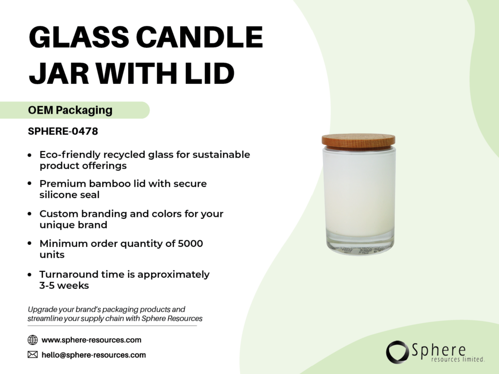 GLASS CANDLE JAR WITH LID SOCIAL GRAPHIC