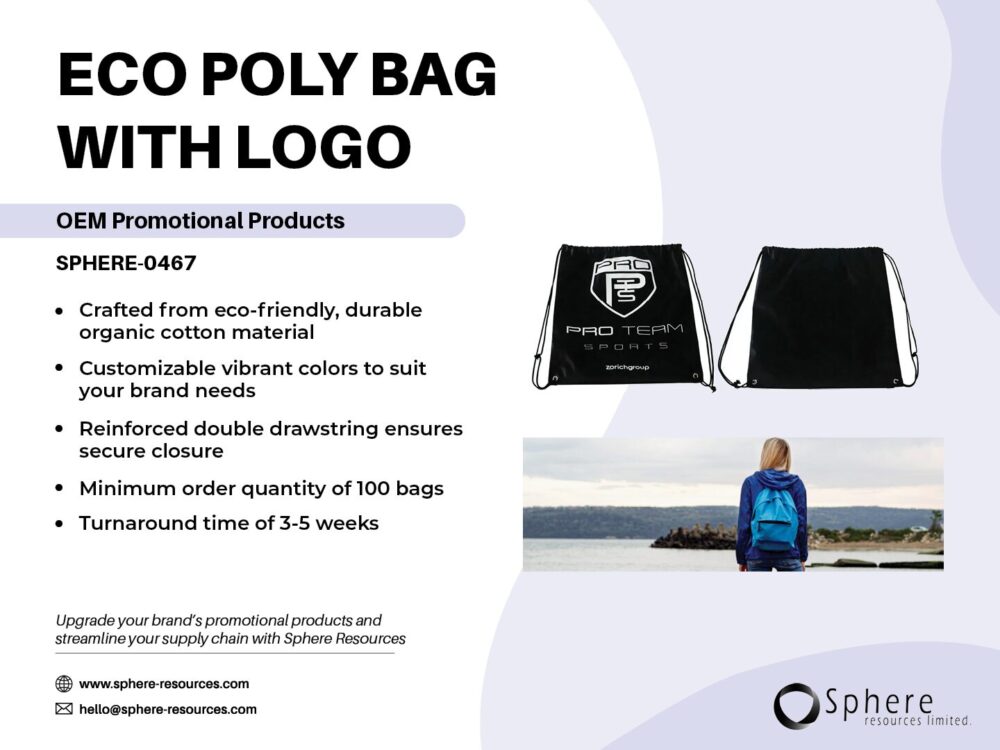 ECO POLY BAG WITH LOGO SOCIAL GRAPHIC