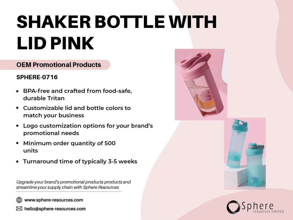 SHAKER BOTTLE WITH LID PINK Social Graphic