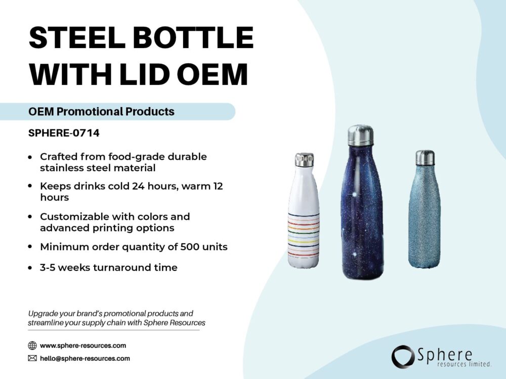 STEEL BOTTLE WITH LID OEM Social Graphic
