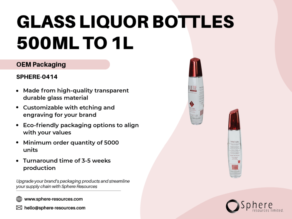 GLASS LIQUOR BOTTLES 500ML TO IL SOCIAL GRAPHIC