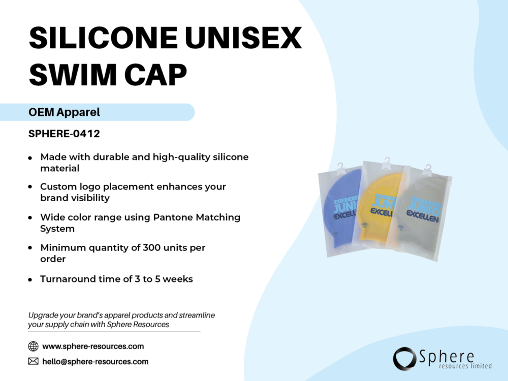 SILICONE UNISEX SWlM CAP SOCIAL GRAPHIC