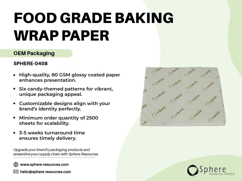 FOOD GRADE BAKING WRAP PAPER SOCIAL GRAPHIC
