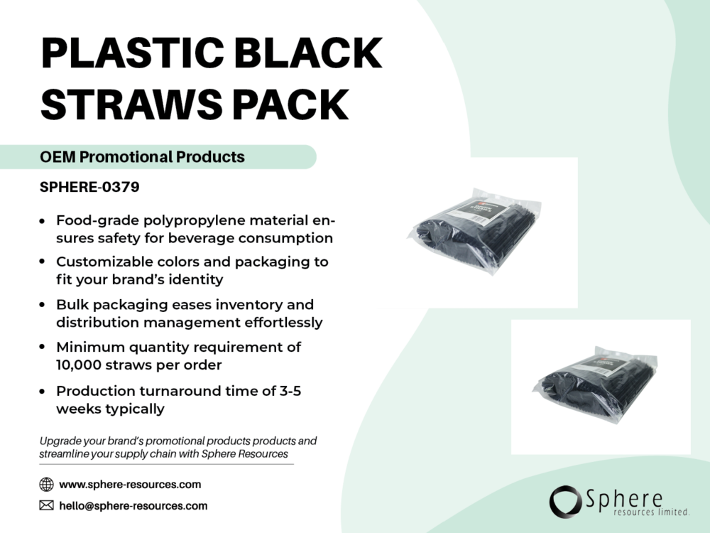 PLASTIC BLACK STRAWS PACK SOCIAL GRAPHIC