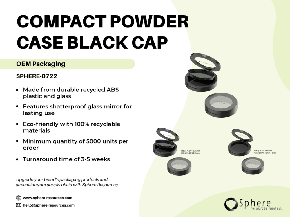 COMPACT POWDER CASE BLACK CAP Social Graphic