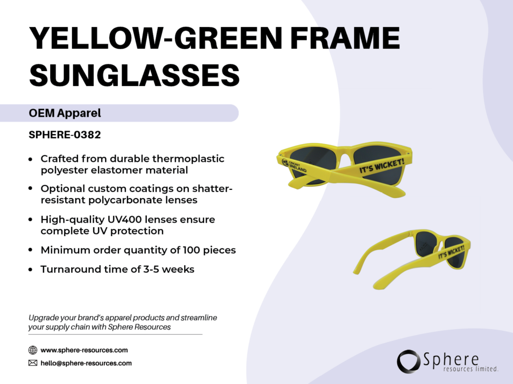 YELLOW-GREEN FRAME SUNGLASSES SOCIAL GRAPHIC