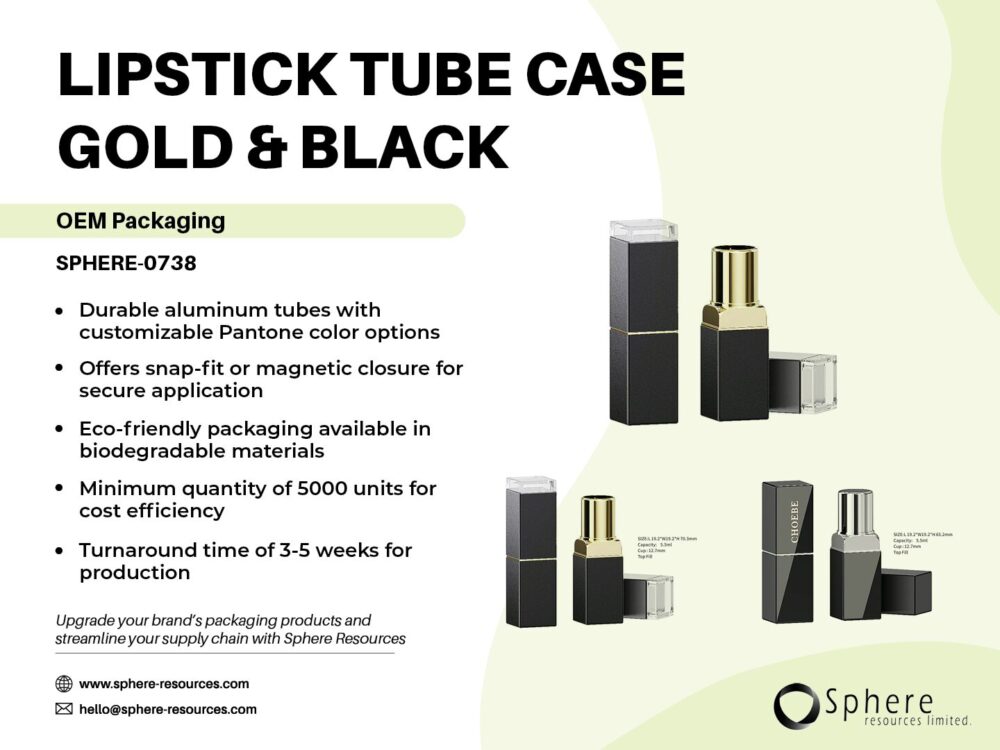 LIPSTICK TUBE CASE GOLD & BLACK Social Graphic