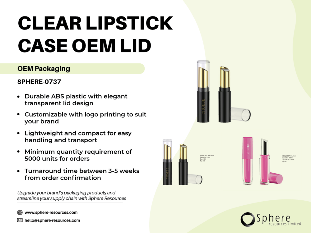 CLEAR LIPSTICK CASE OEM LID Social Graphic