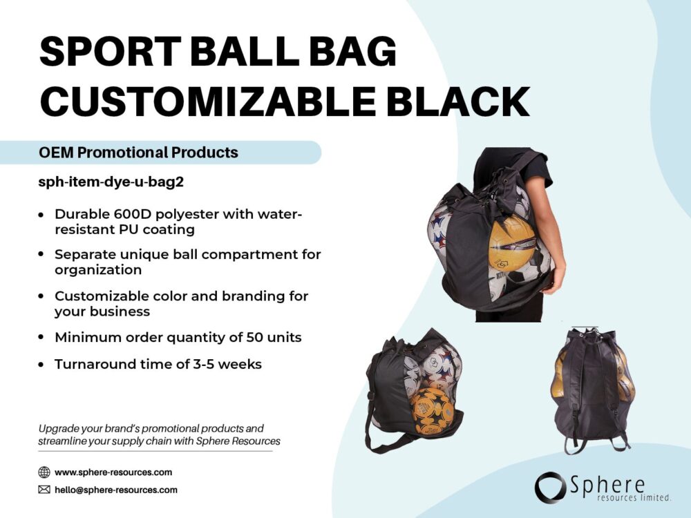 SPORT BALL BAG CUSTOMIZABLE BLACK social graphic