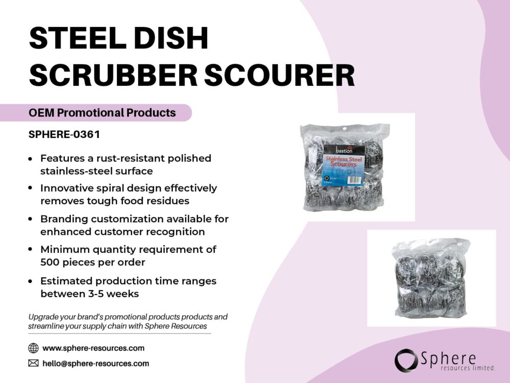 STEEL DISH SCRUBBER SCOURER SOCIAL GRAPHIC