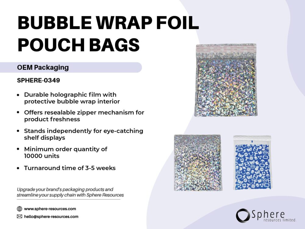 BUBBLE WRAP FOIL POUCH BAGS SOCIAL GRAPHIC