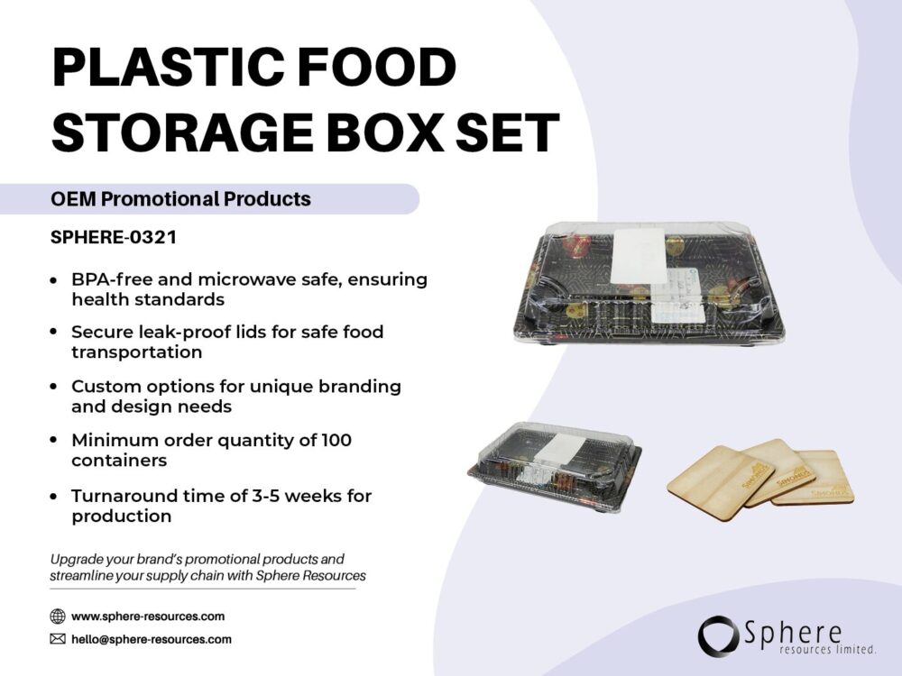 PLASTIC FOOD STORAGE BOX SET SOCIAL GRAPHIC