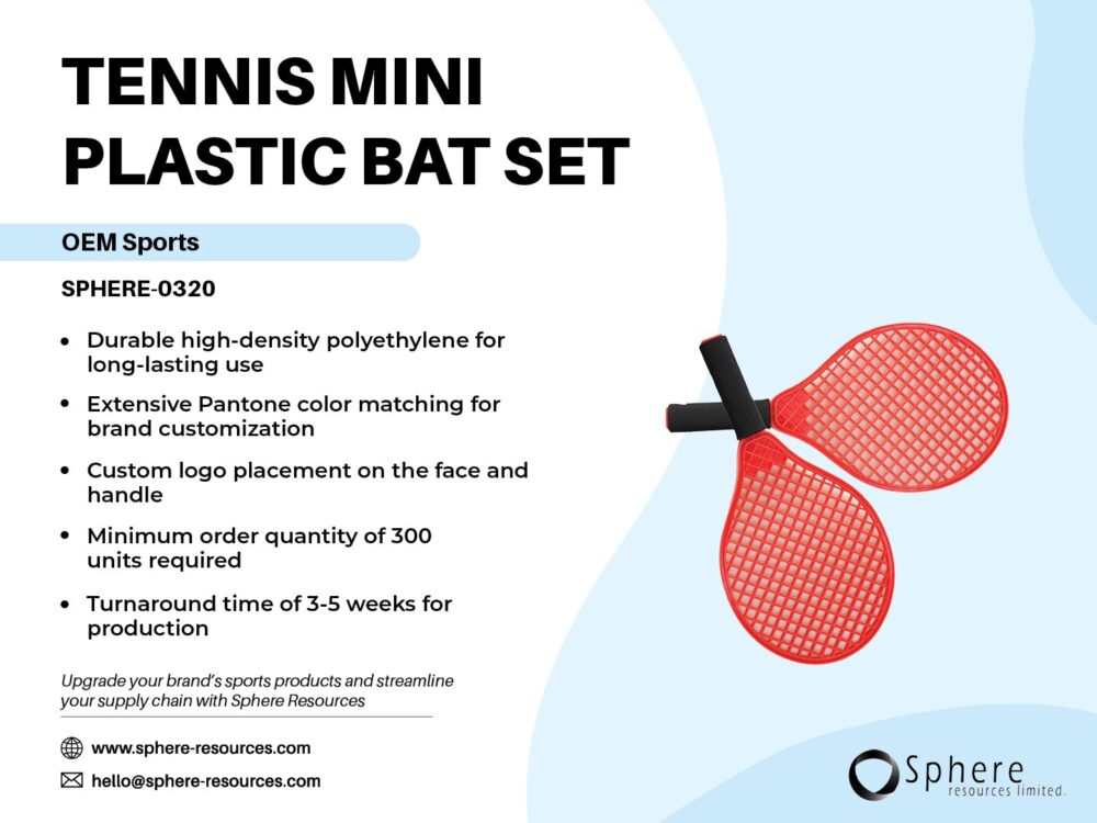 TENNIS MINI PLASTIC BAT SET SOCIAL GRAPHIC
