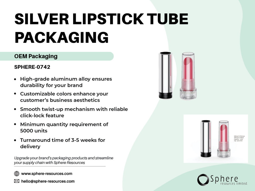 SILVER LIPSTICK TUBE PACKAGING Social Graphic