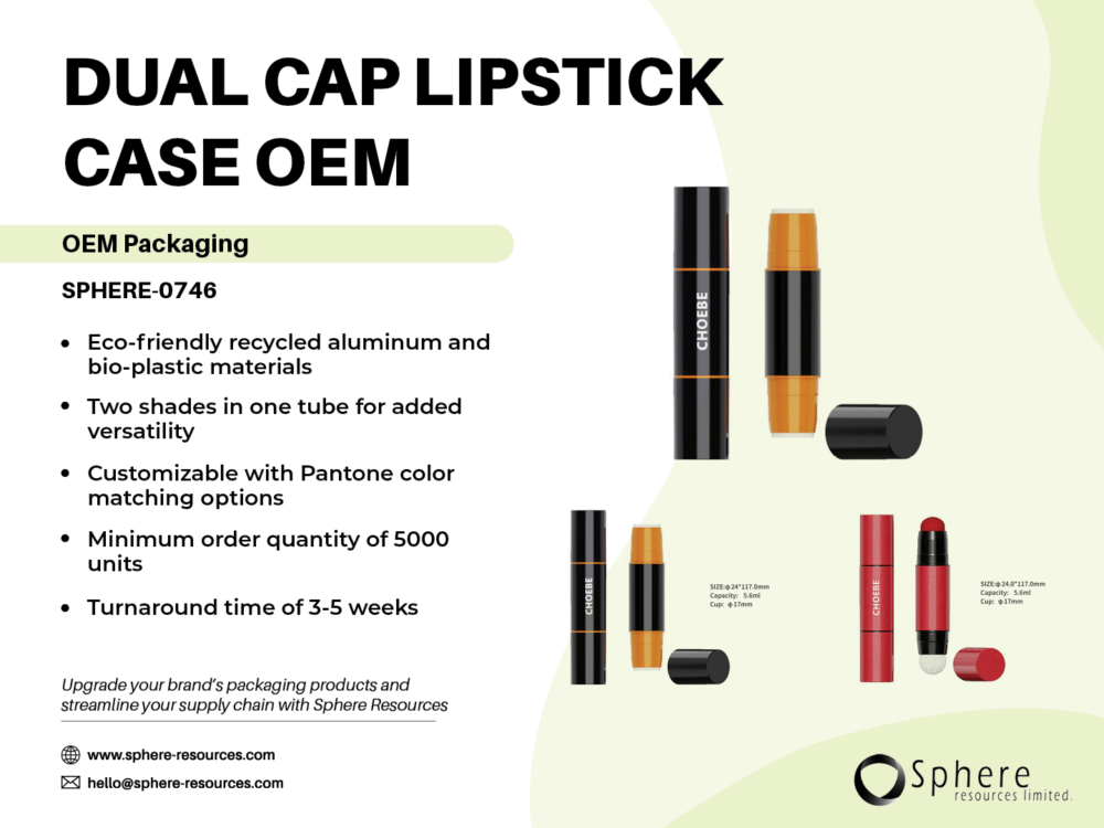 DUAL CAP LIPSTICK CASE OEM Social Graphic