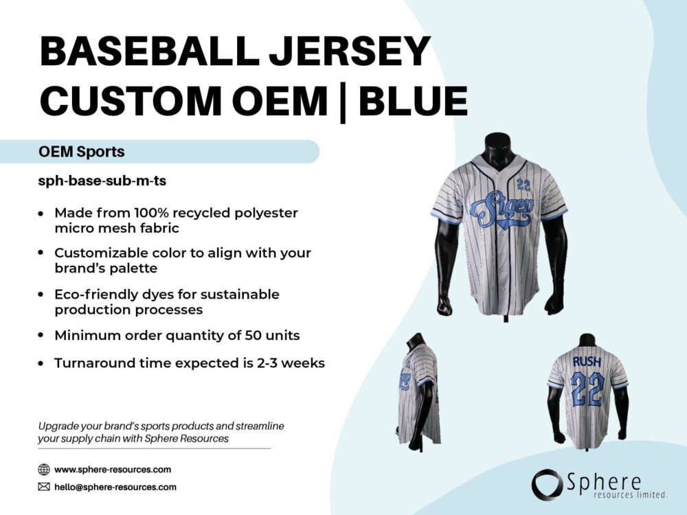 BASEBALL JERSEY CUSTOM OEM I BLUE social graphic