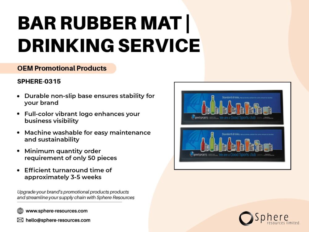 BAR RUBBER MAT I DRINKING SERVICE SOCIAL GRAPHIC
